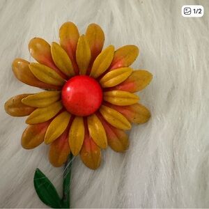 Flower Brooch with Yellow Petals